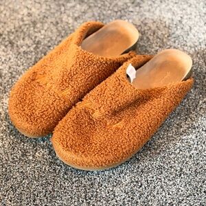 PINK Victoria's Secret Brown Fuzzy Slippers